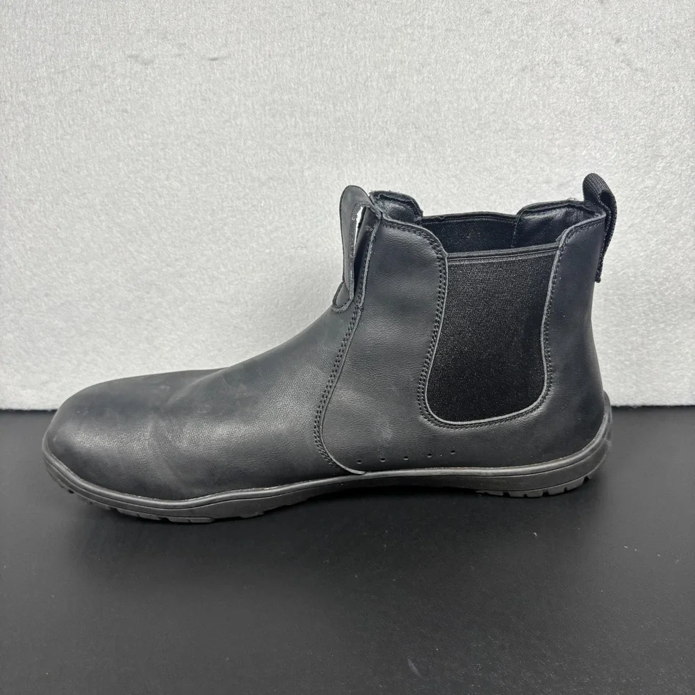 Pulltop Barefoot Chelsea Boots Black Men's Size 11 EU 44 Wide Toe Box Minimalist